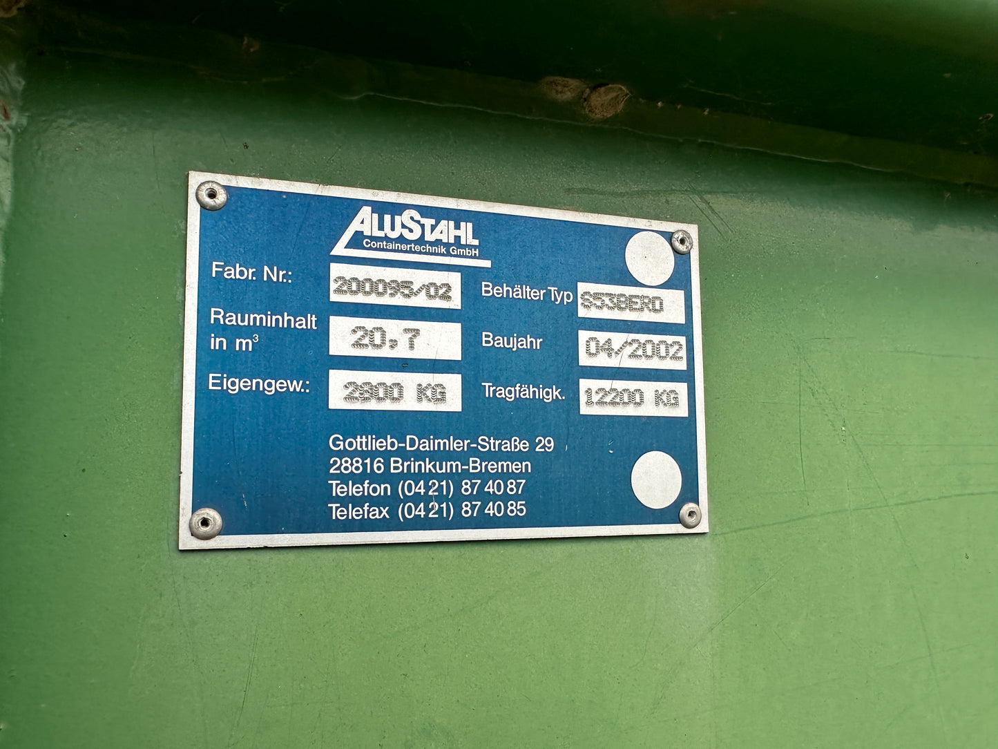 Allstar haakarm container bak met afdekking