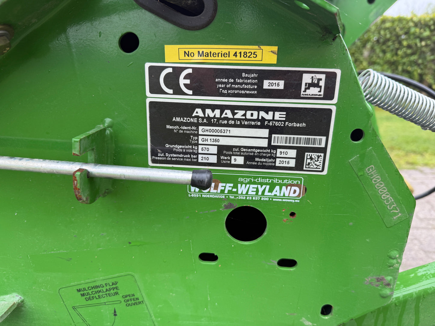 Amazone GH 1350. 3 punts klepelmaaier met opvang