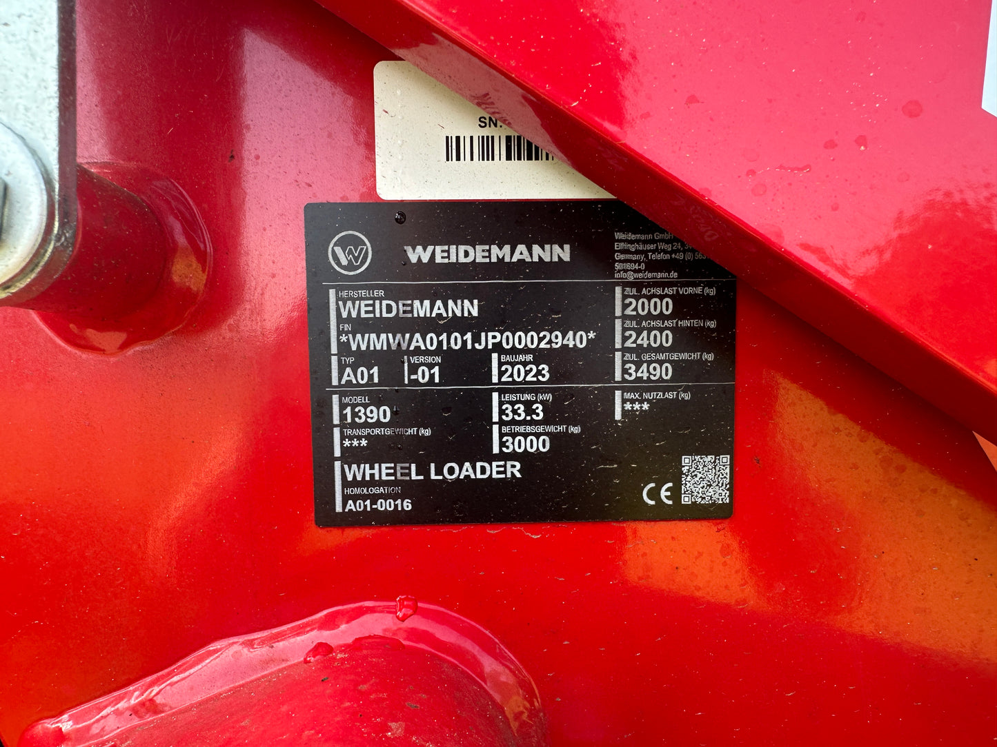 Weidemann shovel type 1390 nieuw